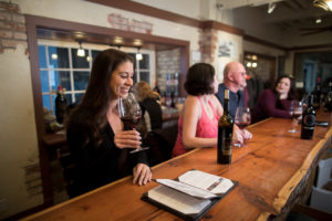 Tasting wine at Adobe Road Winery in downtown Petaluma. (Paige Green)