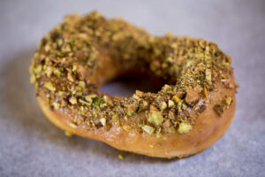 Pistachio cardamom doughnut from Carmel-based Dutch Door Donuts. The cooked-to-order doughnuts will be coming to Healdsburg summer 2025. (Patrick Tregenza)