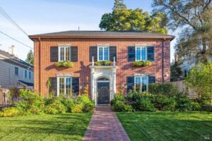 This circa-1920s residence in Petaluma is currently listed for sale. With three bedrooms and two-and-a-half bathrooms plus a guest cottage, the dwelling is currently listed for $3,395,000.(Robert Vente / Open Homes Photography)