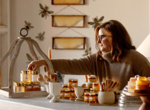 Nicole White’s her passion for honey from around the world led her to open, La Ruche, a new honey and mead tasting room Thurs., Jan. 16, 2025 in Healdsburg. (John Burgess / The Press Democrat)