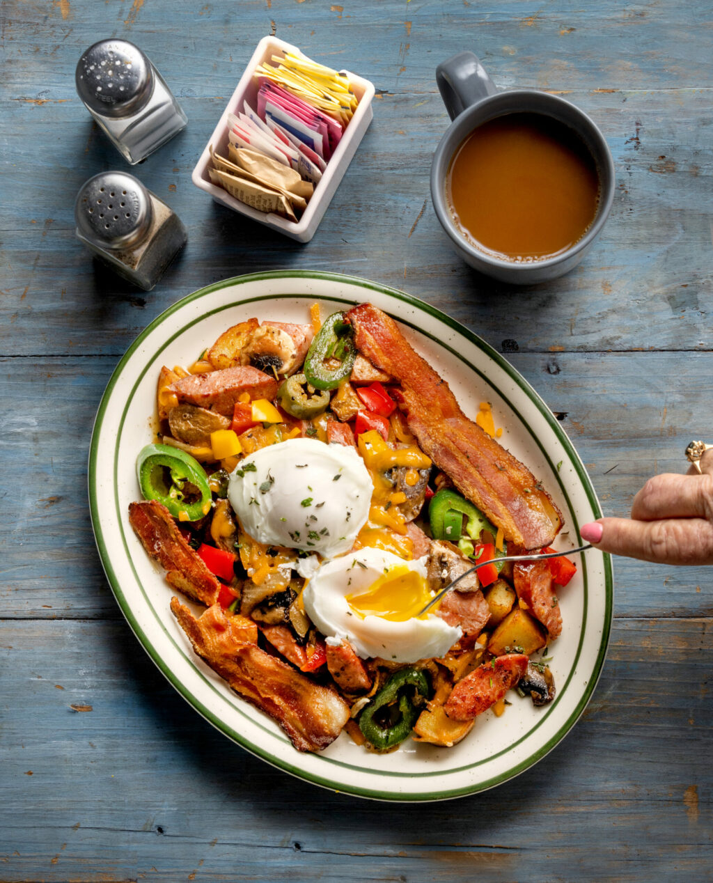 hash with eggs
