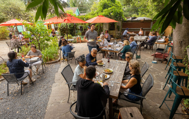If you're heading out to the coast, the Wild Poppy offers a creekside, dog-friendly patio with music for brunch on the weekends Saturday, July 13, 2024 on the Bodega Highway west of Sebastopol. (John Burgess/The Press Democrat)