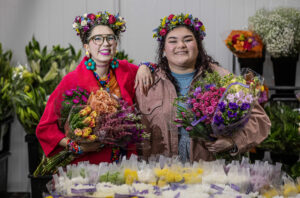 Kelsey Russell, left, and Marie Bran of The Tulip Girls at Sequoia Floral in Santa Rosa, February 4, 2024. (Chad Surmick / The Press Democrat)