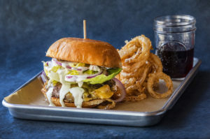 The Roasted Garlic Ranch Burger with Valley Ford Estero cheese and housemade ranch dressing from Americana restaurant in Santa Rosa. (John Burgess/The Press Democrat)