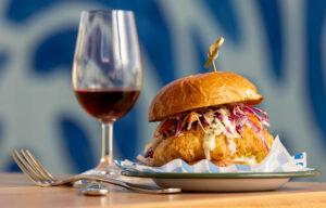 Battered Cod Sandwich from opening day at the Valley Swim Club restaurant in Sonoma, Tuesday, Oct. 3, 2023. (John Burgess / The Press Democrat)